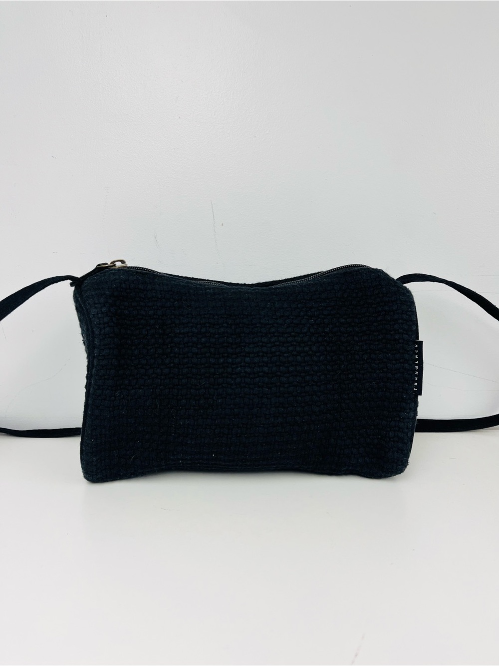 Black Woven Barrel Crossbody by TURNBLACK